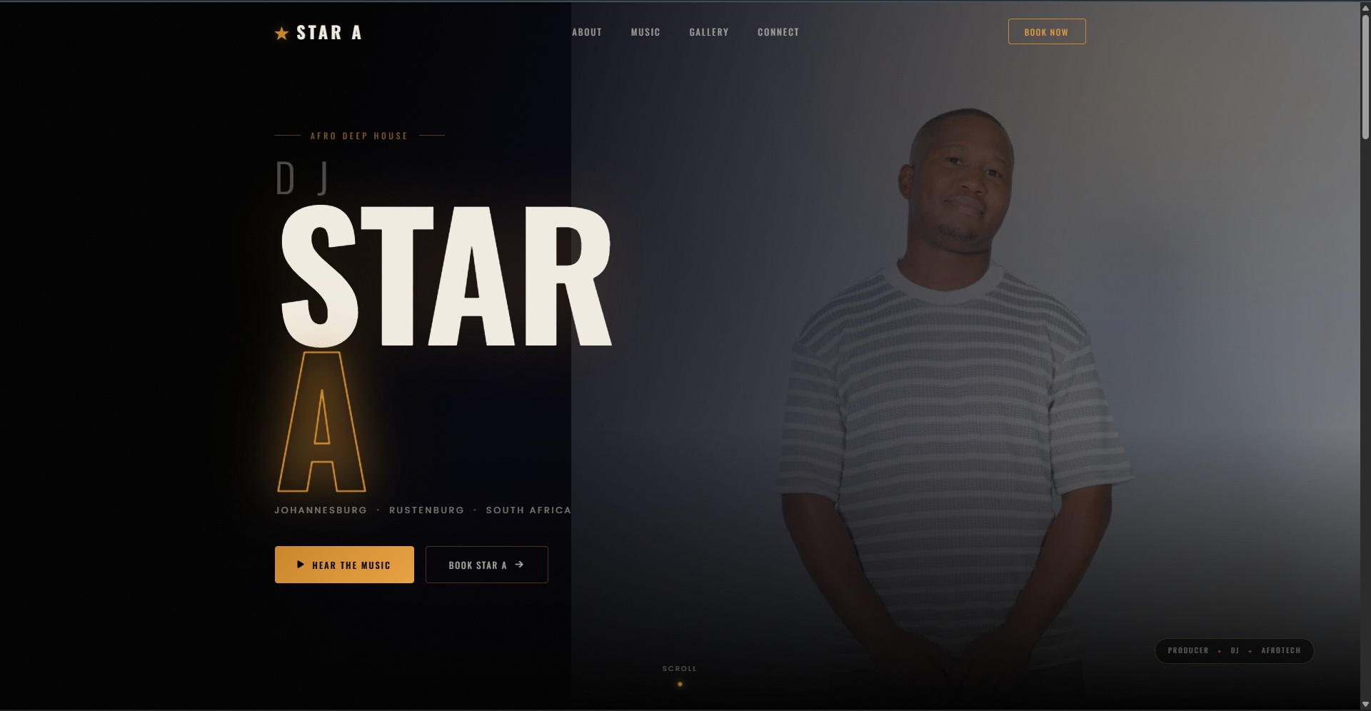 DJ Star A portfolio website screenshot